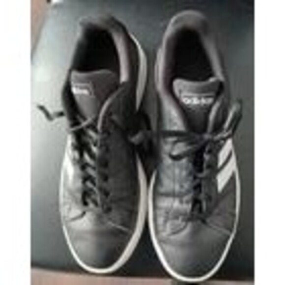 Adidas. Grand Court Base. EE7482 Women's Black Tennis Shoes. Size 9. Old Laces. - Picture 4 of 9